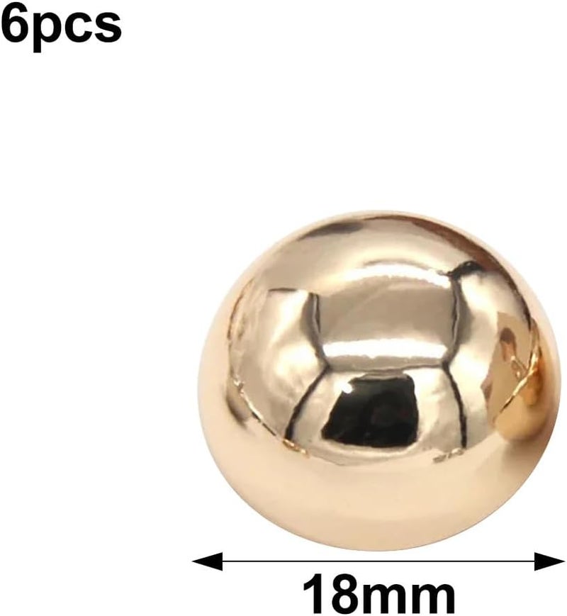 أزرار خياطة معدنية ذهبية فاتحة مقاس 18 مم 6 قطع للمعاطف والسترات الواقية من الرياح وحقائب التريكو - Image 2